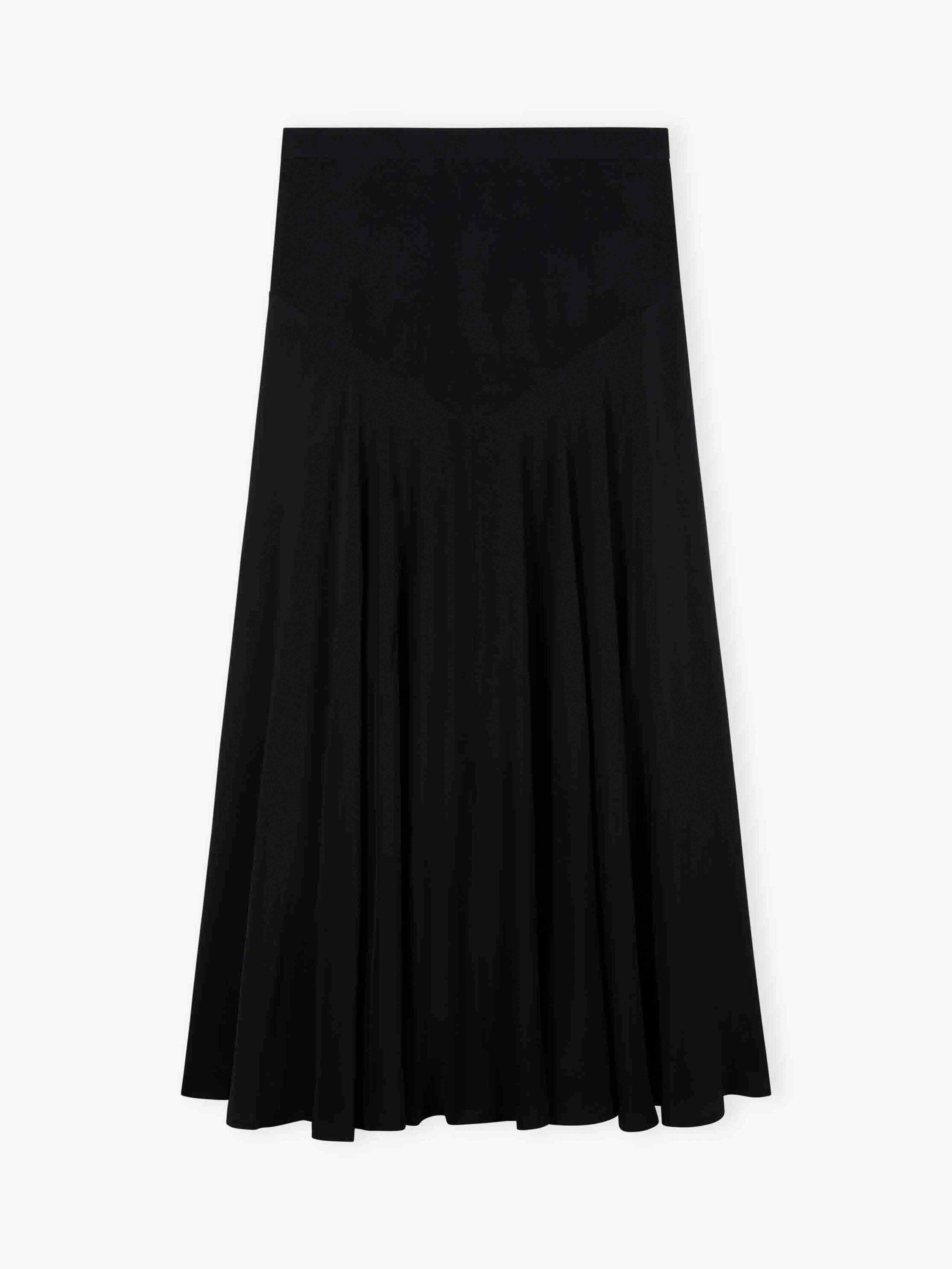 Product image 5 of 5, which shows Brora Satin-Backed Crepe A-Line Midi Skirt, Black, 8