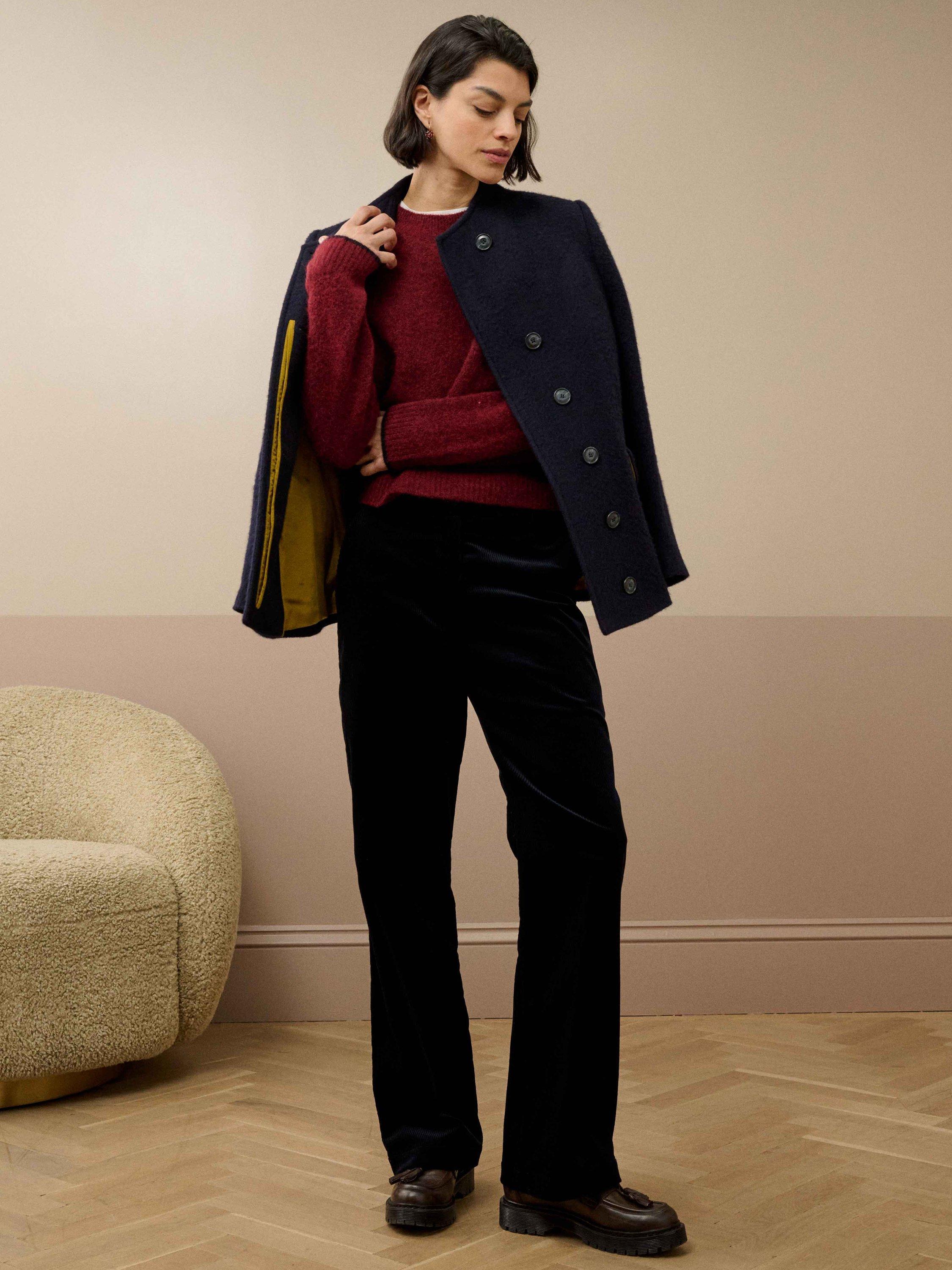 Product image 2 of 4, which shows Brora Alpaca-Merino Wool Blend Round Neck Jumper, Hawthorn, 8-10