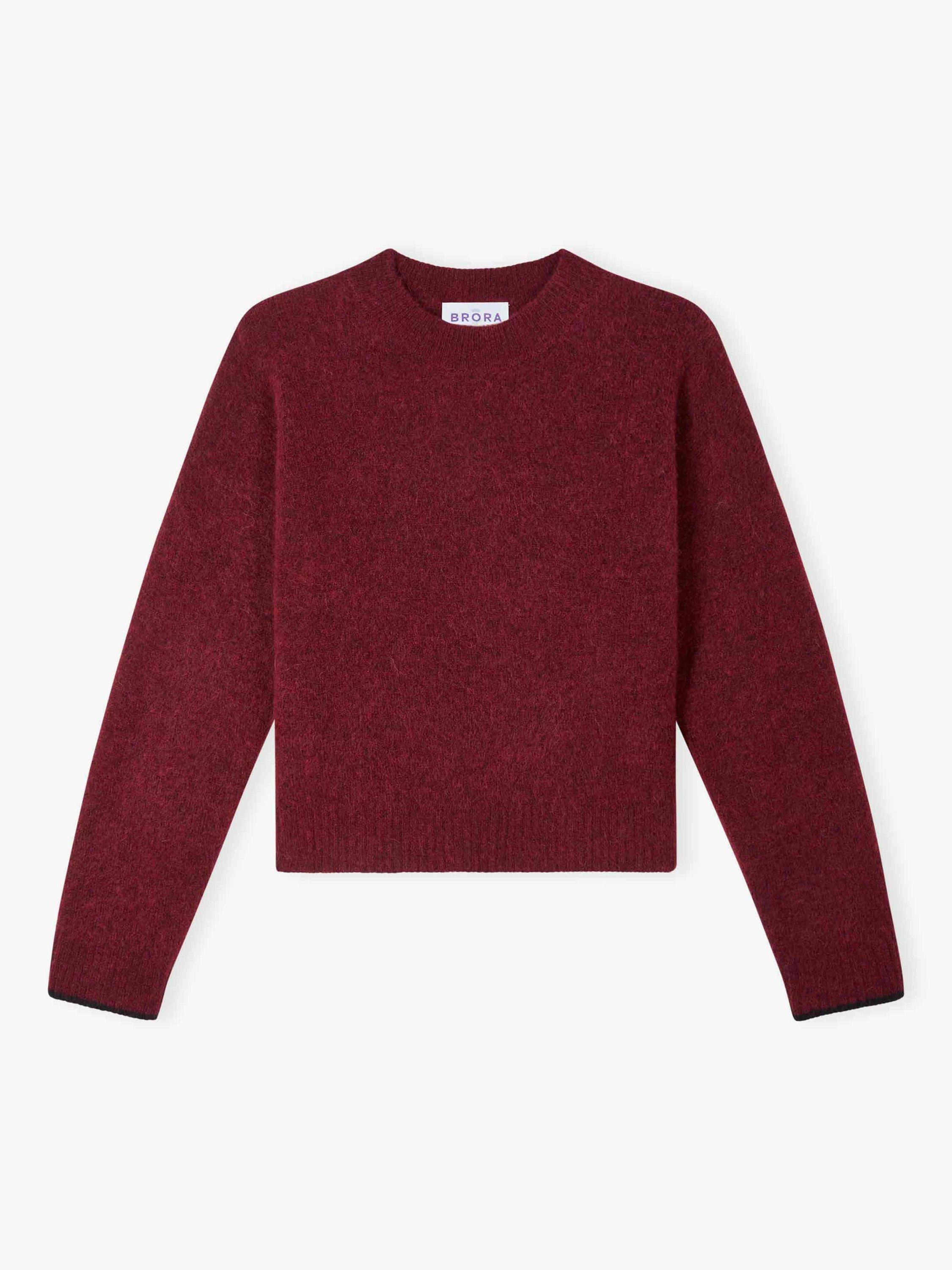 Product image 4 of 4, which shows Brora Alpaca-Merino Wool Blend Round Neck Jumper, Hawthorn, 8-10