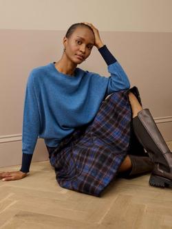 Brora Cashmere Batwing Jumper - view 2, Dusk/French Navy