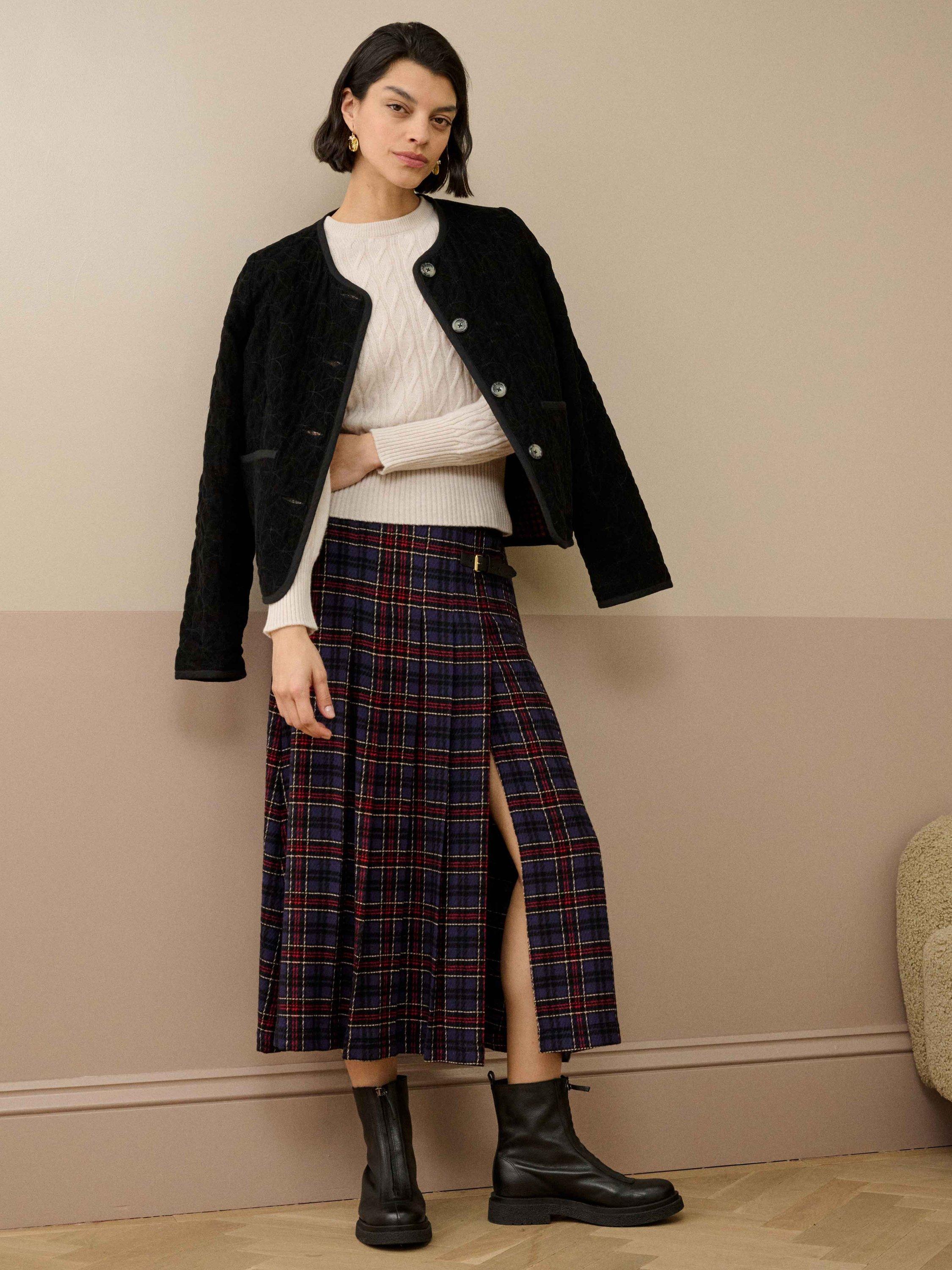 Product image 2 of 5, which shows Brora Cashmere Cable Knit Crew Neck Jumper, Swan, 12