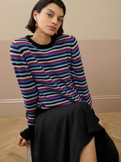 Brora Stripe Pure Cashmere Jumper, Multi, Multi