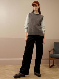 Brora Lamswool Round Neck Sleeveless Tank Top, Otter