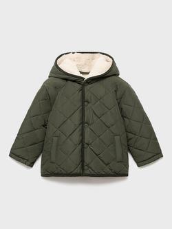Mango Kids' Escocia Jacket, Khaki, Khaki
