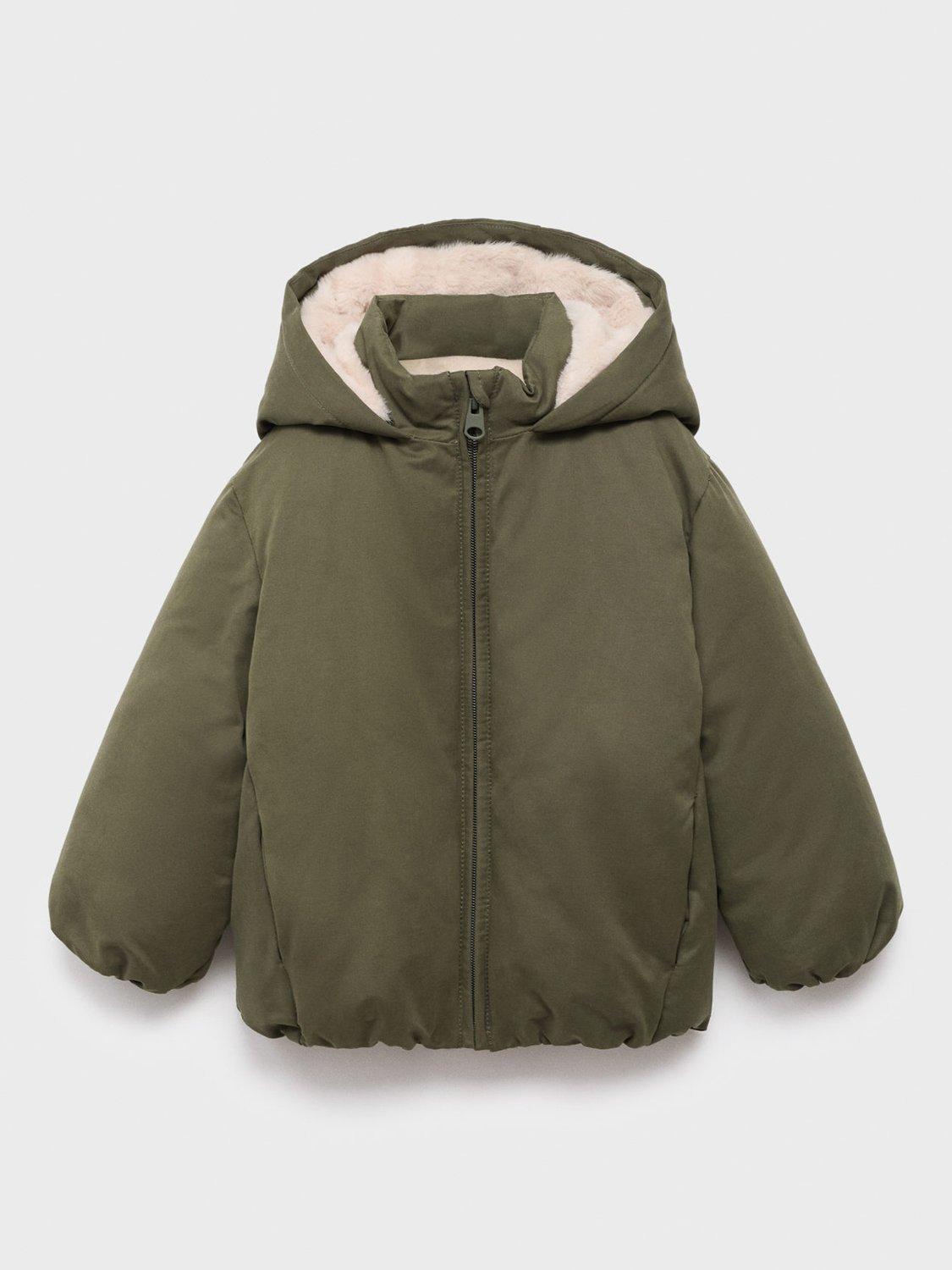 Product image 1 of 4, which shows Mango Kids' Jordi Coat, Khaki, 12-18 months