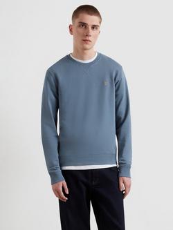 Farah Crew Neck Cotton Sweatshirt, Chalk Blue