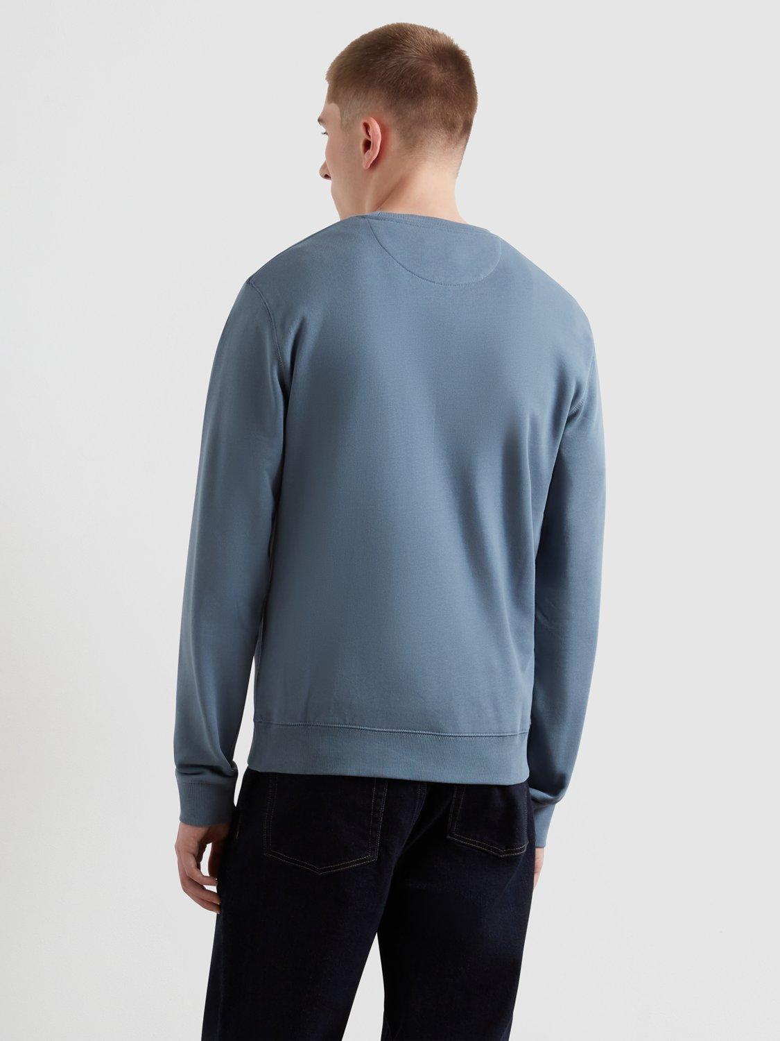 Product image 3 of 4, which shows Farah Crew Neck Cotton Sweatshirt, Chalk Blue, S