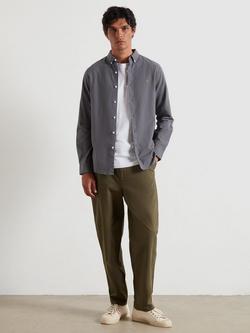 Farah Oxford Organic Cotton Long Sleeve Collar Shirt - view 2, Grey Shade