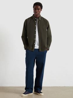 Farah Oxford Organic Cotton Long Sleeve Collar Shirt - view 2, Evergreen