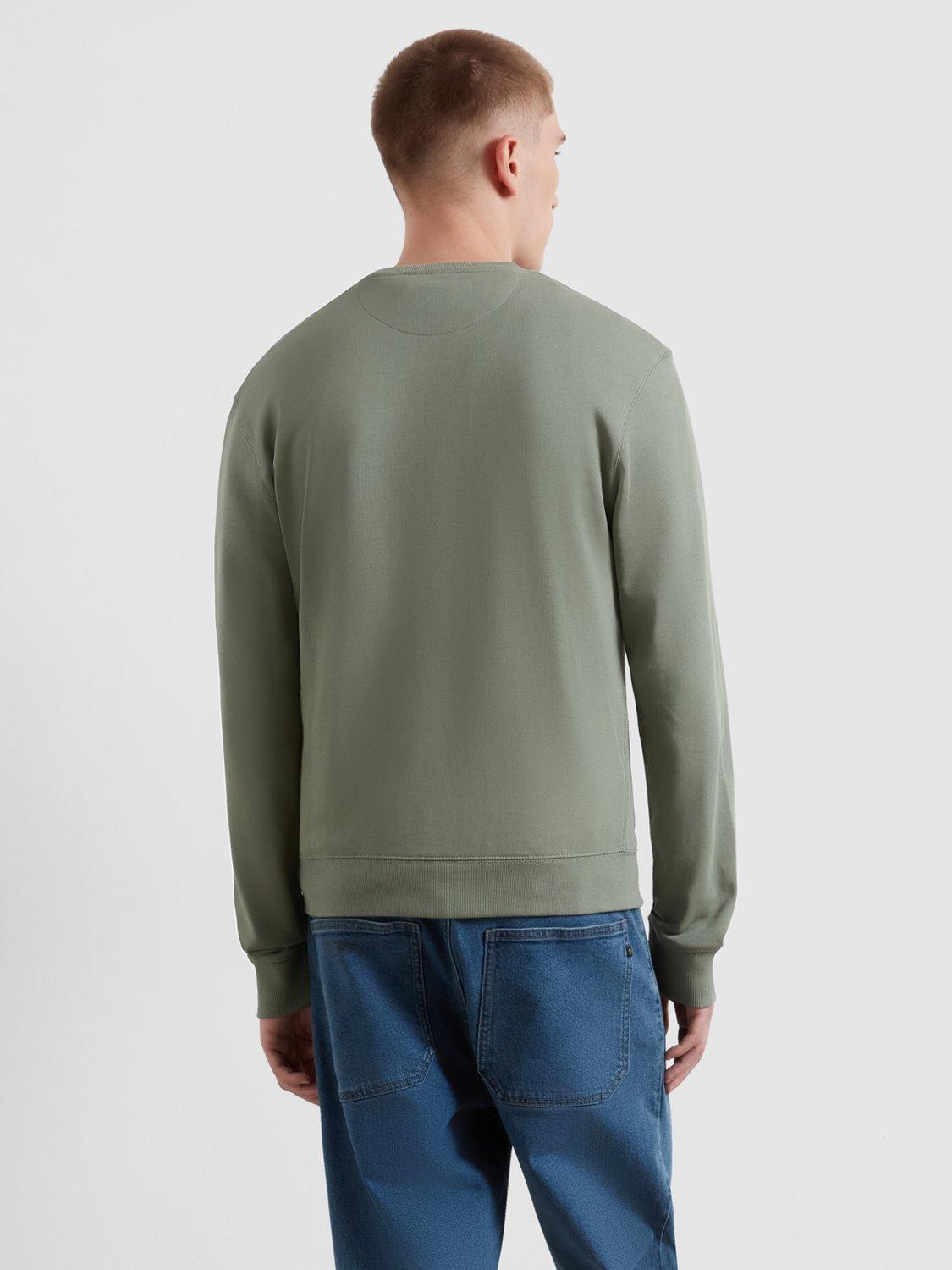 Product image 3 of 4, which shows Farah Crew Neck Cotton Sweatshirt, Green, S