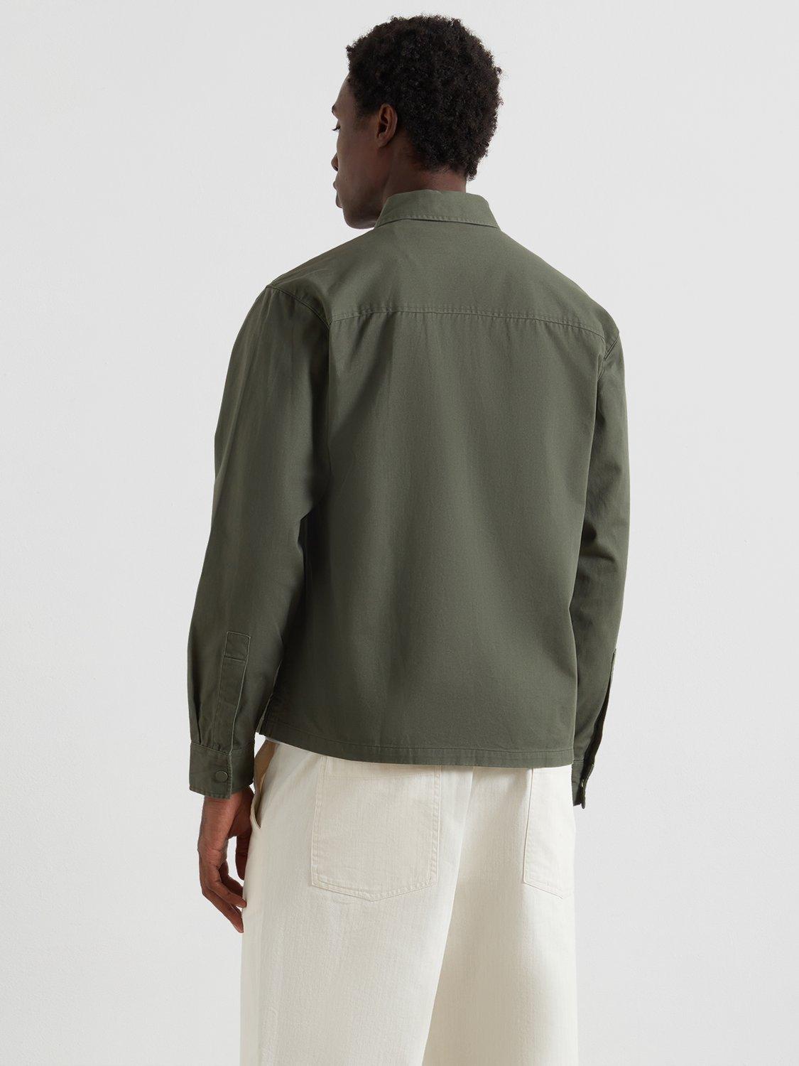 Product image 3 of 5, which shows Farah Organic Cotton Long Sleeve Zip Shirt, Rosemary, S