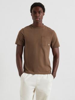 Farah Organic Cotton Pocket Short Sleeve Crew Neck T-Shirt, Clove Brown