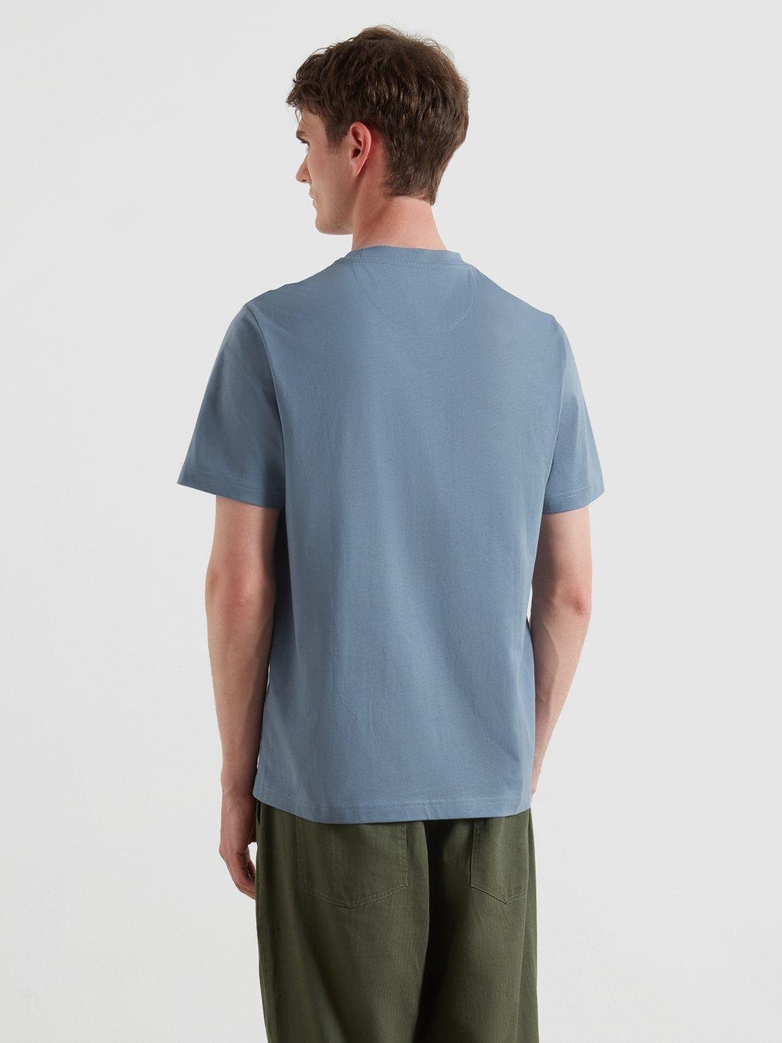 Product image 2 of 5, which shows Farah Crew Neck Cotton T-Shirt, Chalk Blue, S