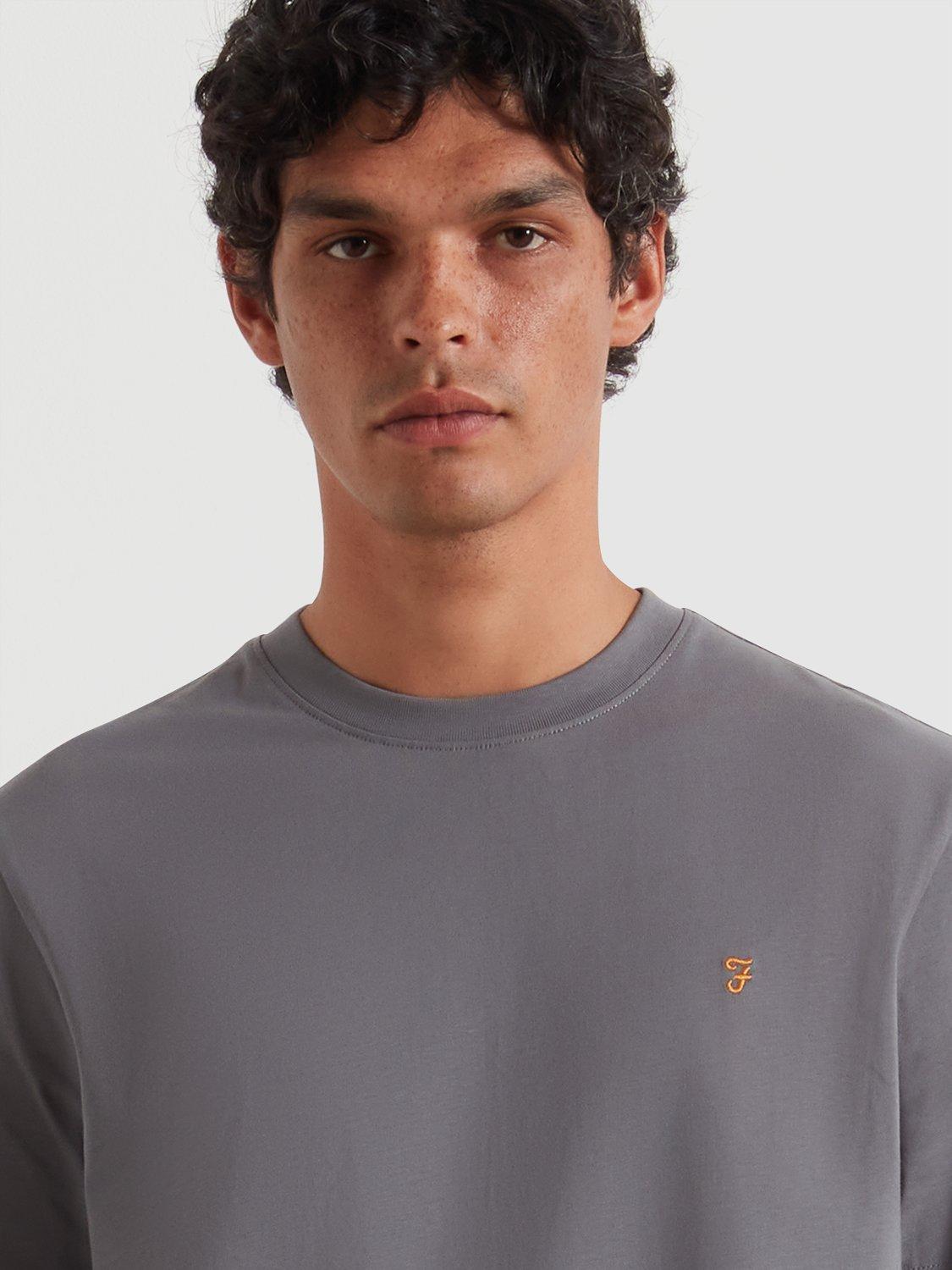 Product image 4 of 4, which shows Farah Crew Neck Cotton T-Shirt, Grey Shade, S