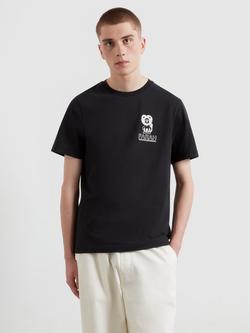 Farah Organic Cotton Graphic Short Sleeve Crew Neck T-Shirt, Black