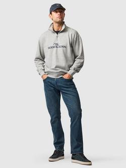 Rodd & Gunn Milford Sound Cotton Quarter-Zip Sweater - view 2, Ash