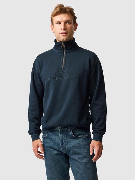 Rodd & Gunn Milford Sound Cotton Quarter-Zip Sweater, Eclipse