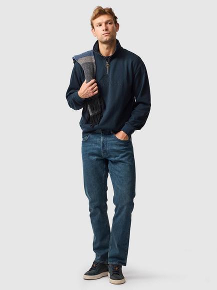 Rodd & Gunn Milford Sound Cotton Quarter-Zip Sweater - view 2, Eclipse