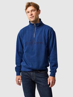 Rodd & Gunn Milford Sound Cotton Quarter-Zip Sweater, Lagoon