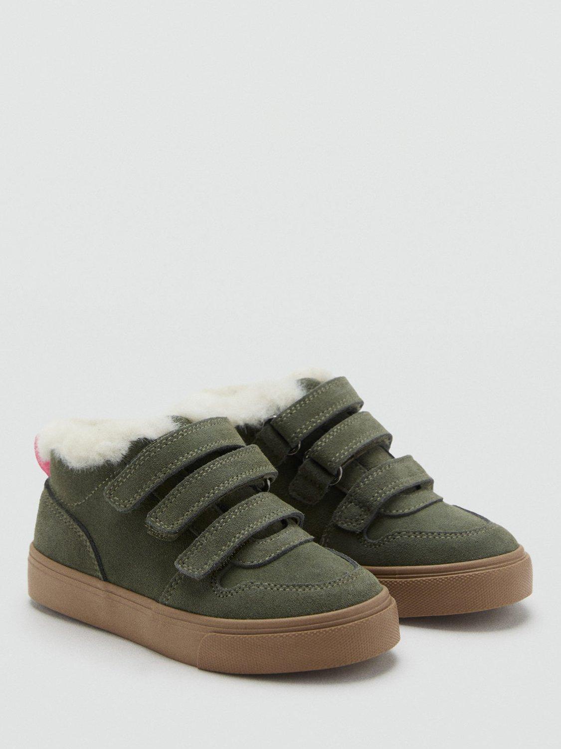 Product image 1 of 4, which shows Mango Kids' Velcro Trainers, Khaki, 4.5 Jnr