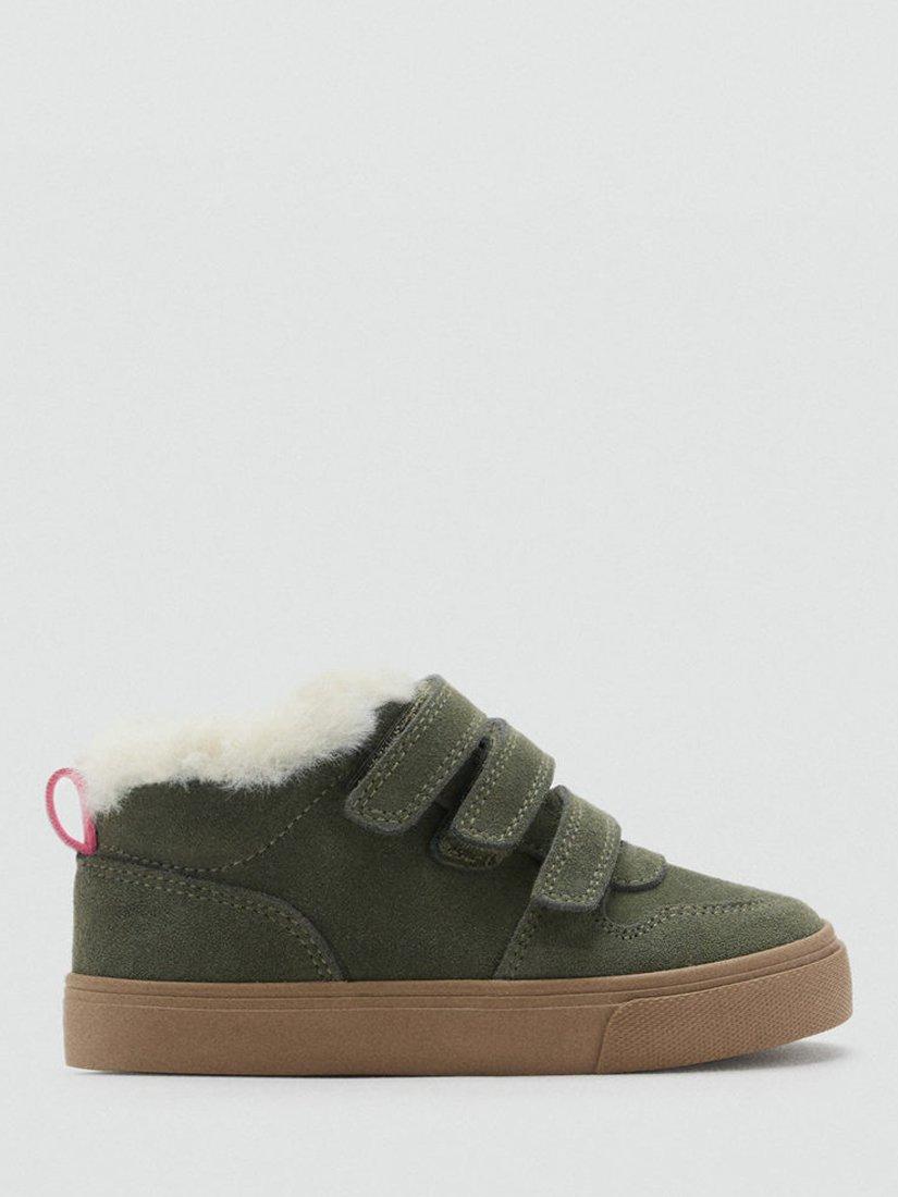 Product image 2 of 4, which shows Mango Kids' Velcro Trainers, Khaki, 4.5 Jnr