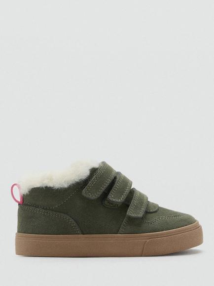 Mango Kids' Velcro Trainers, Khaki - view 2, Khaki