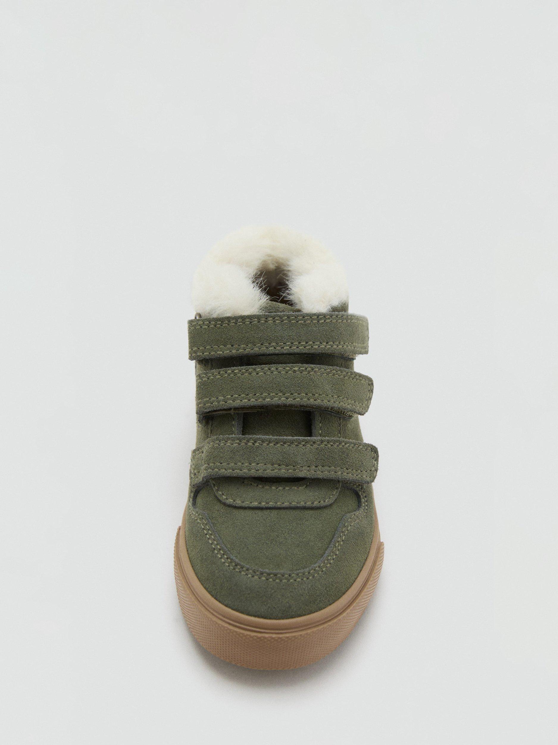 Product image 4 of 4, which shows Mango Kids' Velcro Trainers, Khaki, 4.5 Jnr