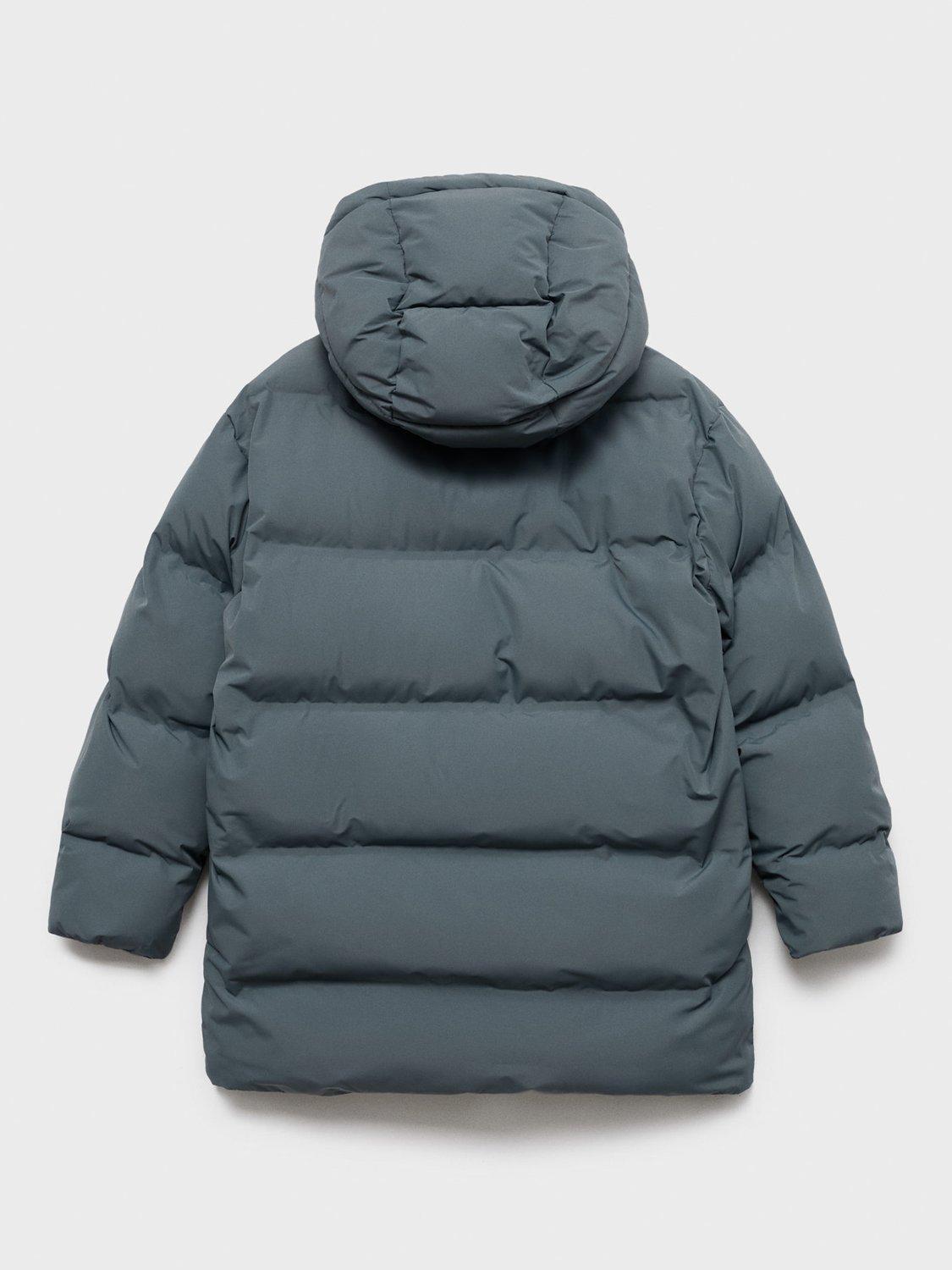 Product image 3 of 6, which shows Mango Kids' Afrilong Quilted Puffer Jacket, Medium Blue, 10 years
