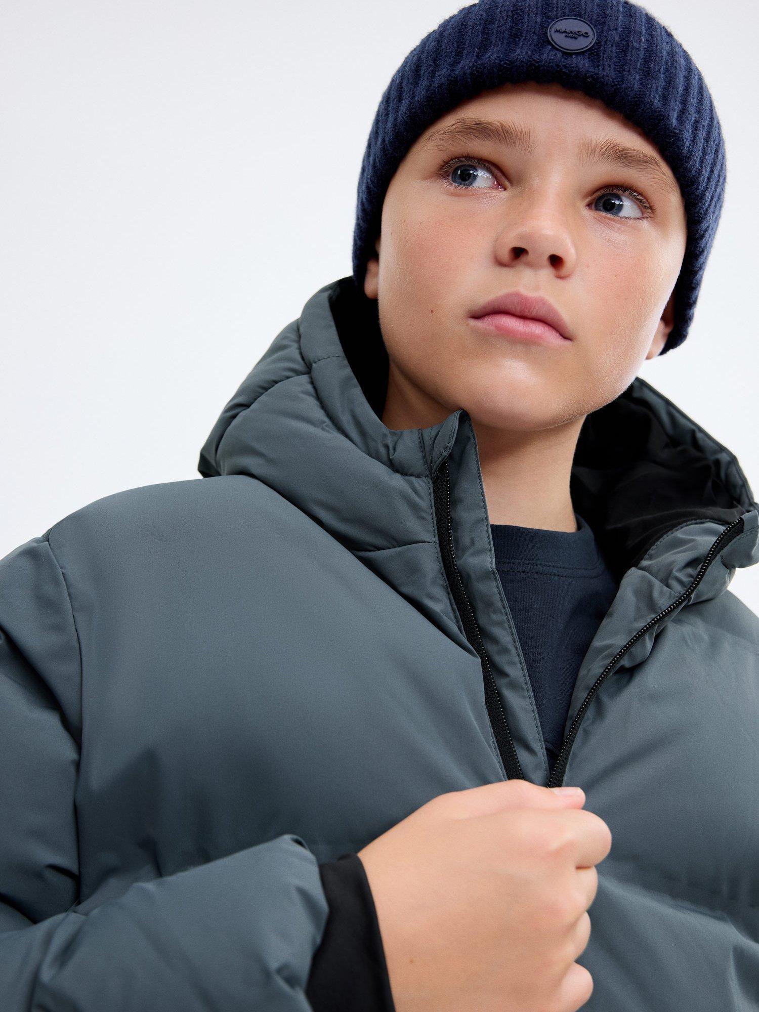 Product image 5 of 6, which shows Mango Kids' Afrilong Quilted Puffer Jacket, Medium Blue, 10 years