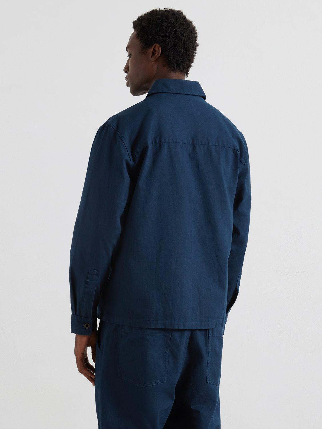 Product image 3 of 5, which shows Farah Cotton Herringbone Long Sleeve Collar Shirt, Yale, S