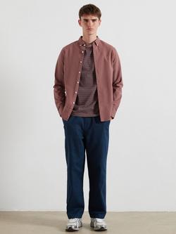 Farah Oxford Organic Cotton Long Sleeve Collar Shirt - view 2, Dusky Mauve