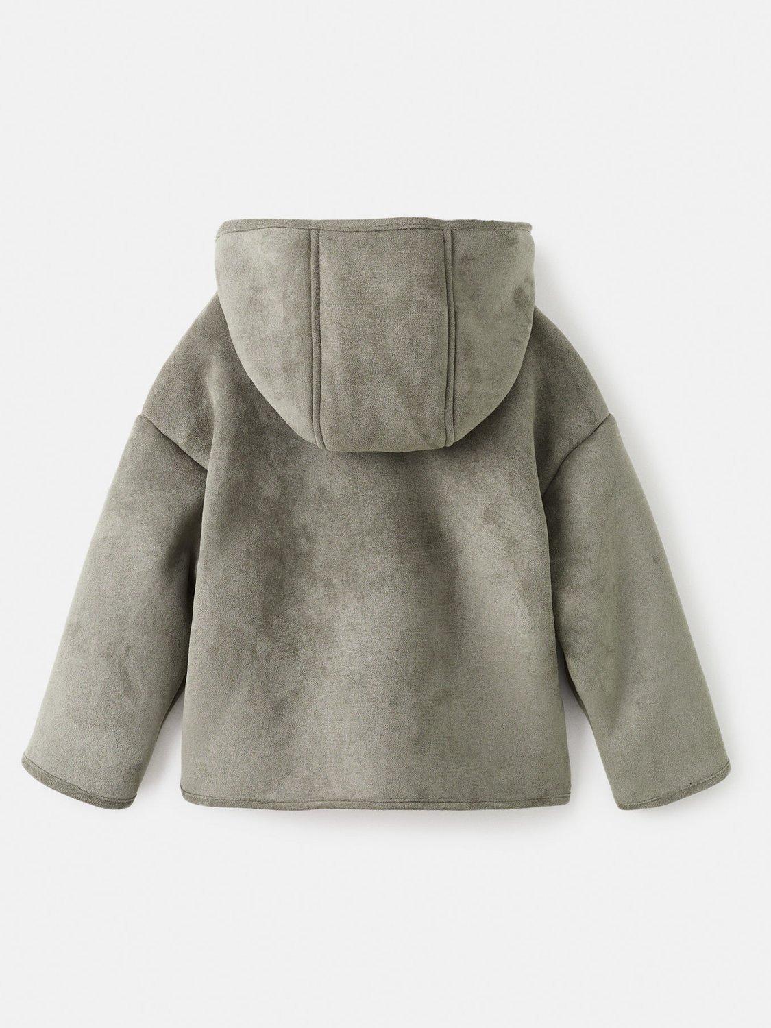 Product image 2 of 4, which shows Mango Kids' Bombai Hooded Coat, Khaki, 9-12 months