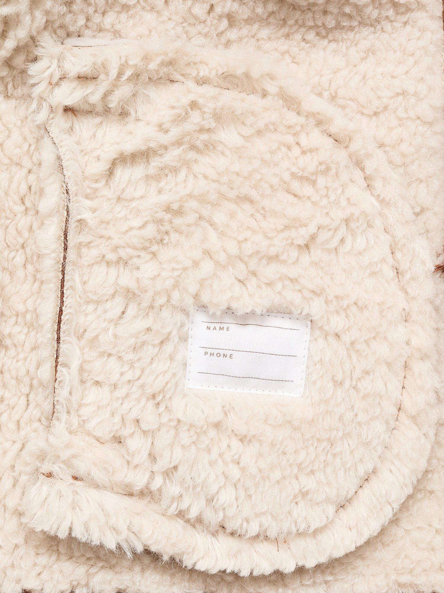 Product image 3 of 4, which shows Mango Kids' Carlo Hooded Borg Lined Coat, Medium Brown, 18-24 months