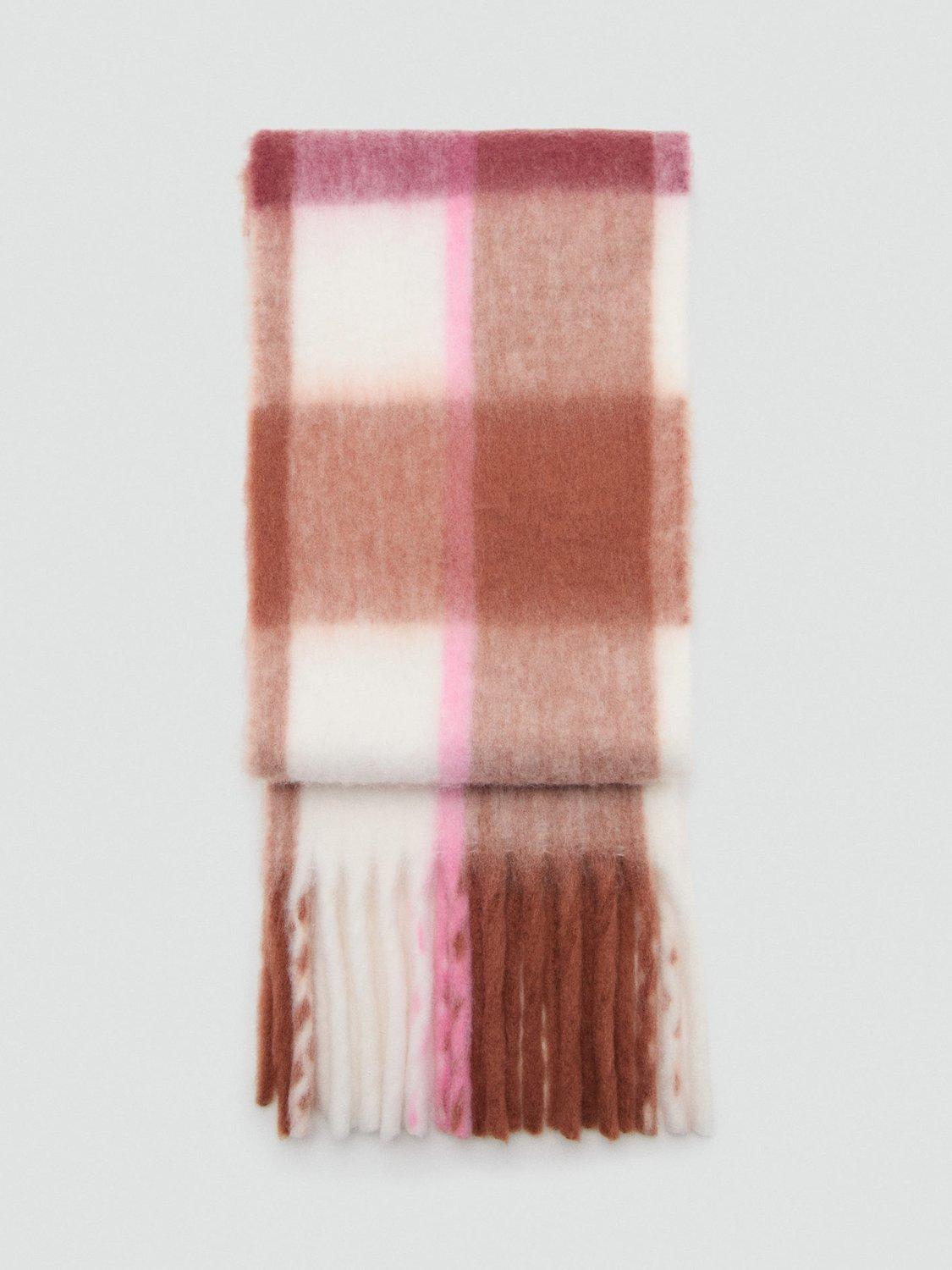Product image 1 of 2, which shows Mango Kids' Check Scarf, Pink