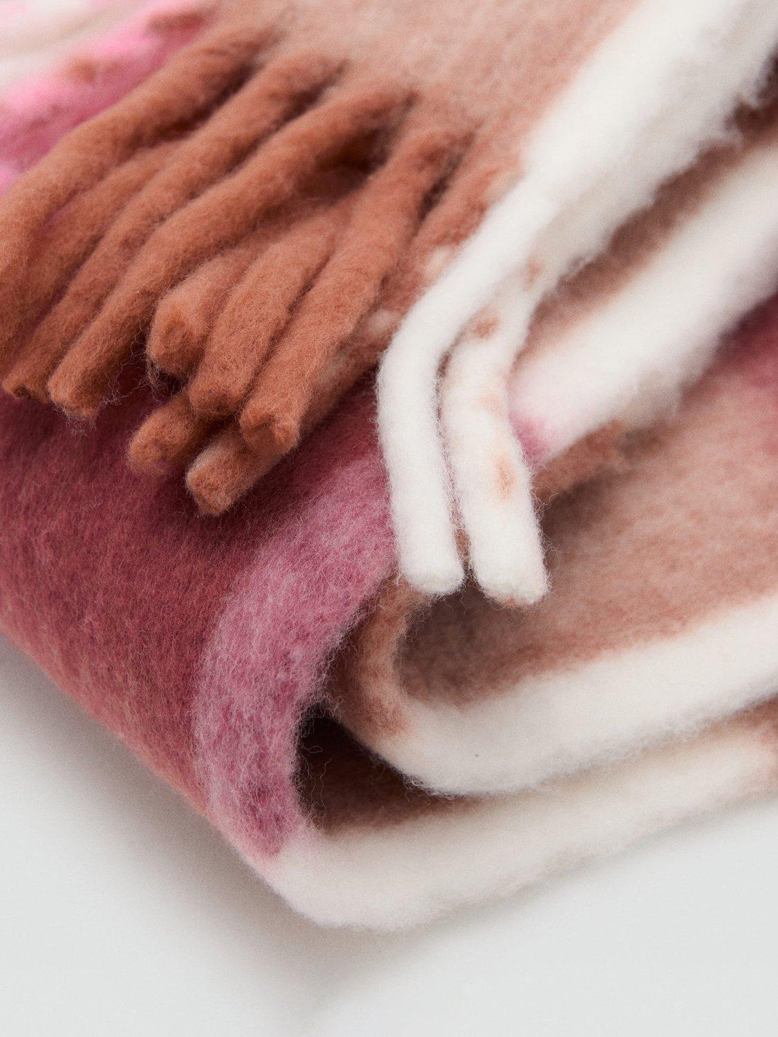 Product image 2 of 2, which shows Mango Kids' Check Scarf, Pink