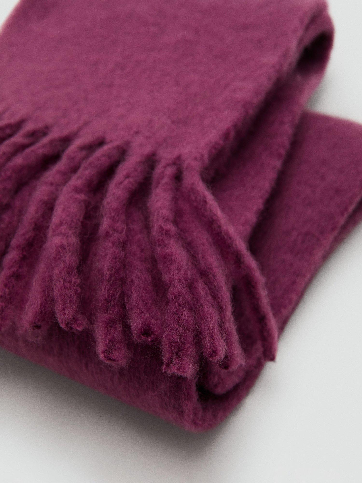 Product image 2 of 2, which shows Mango Kids' Knitted Fringe Scarf, Strawberry