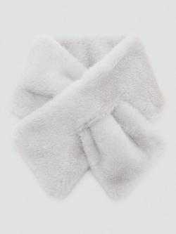 Mango Kids' Canelags Fluffy Scarf, Grey