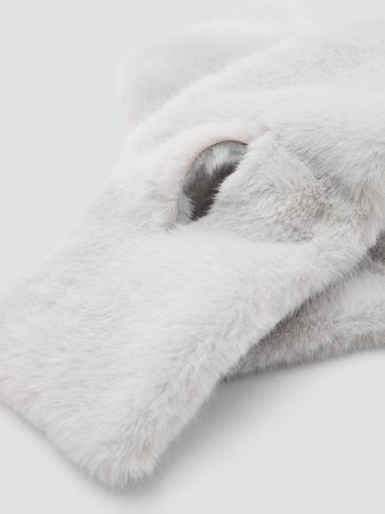 Mango Kids' Canelags Fluffy Scarf - view 2, Grey