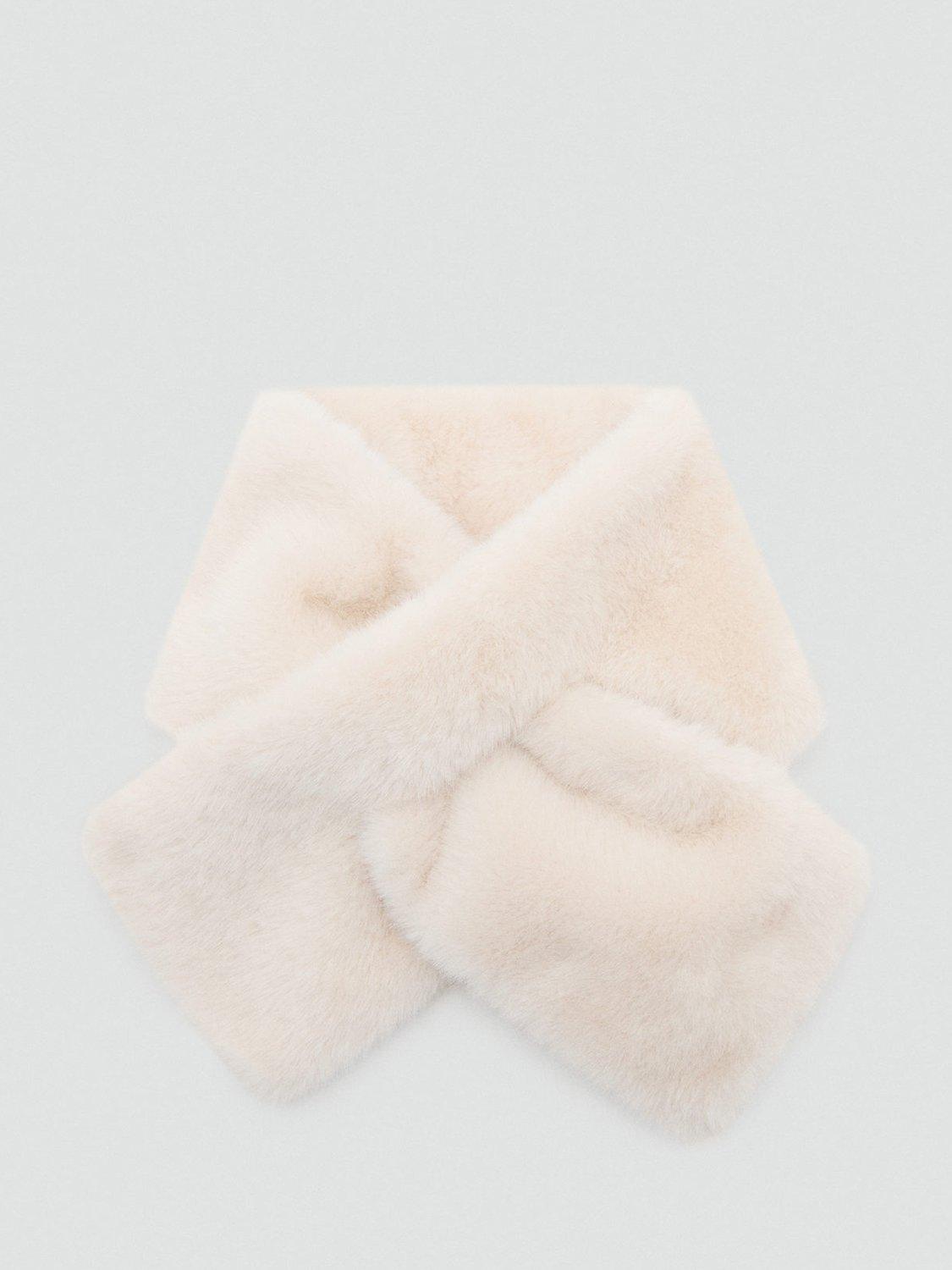 Product image 1 of 4, which shows Mango Canelags Fluffy Scarf, Light Brown