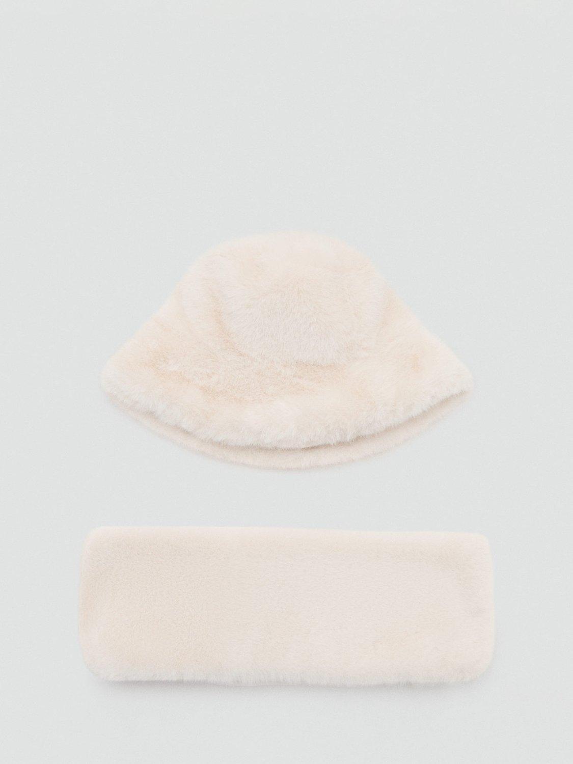 Product image 4 of 4, which shows Mango Canelags Fluffy Scarf, Light Brown