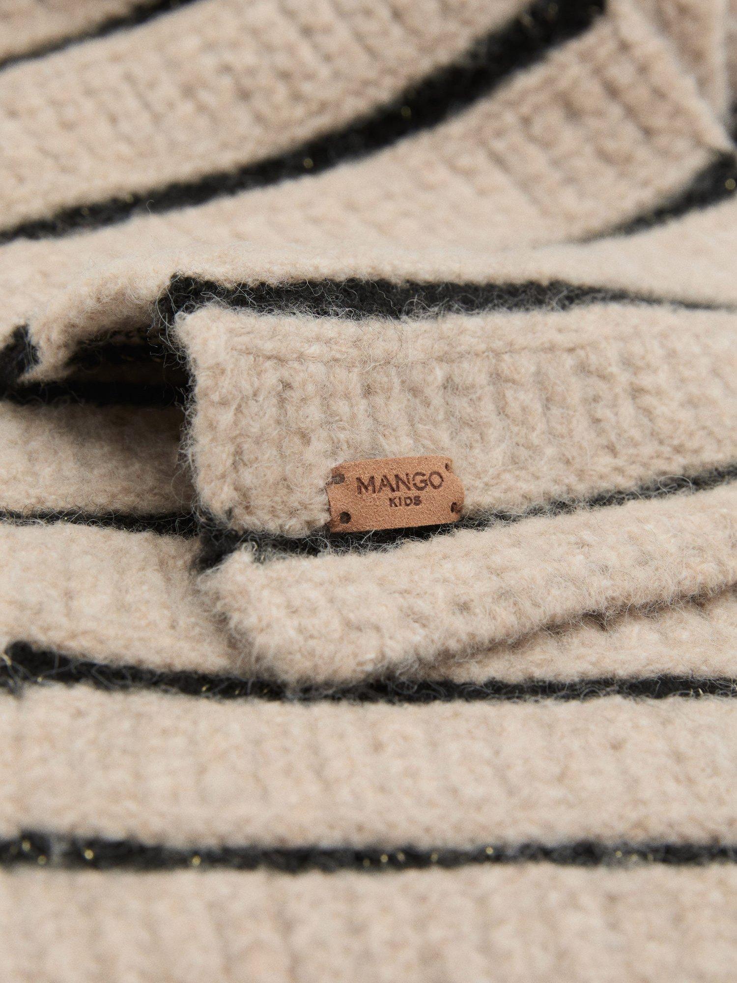 Product image 2 of 3, which shows Mango Alice Striped Scarf, Light Brown
