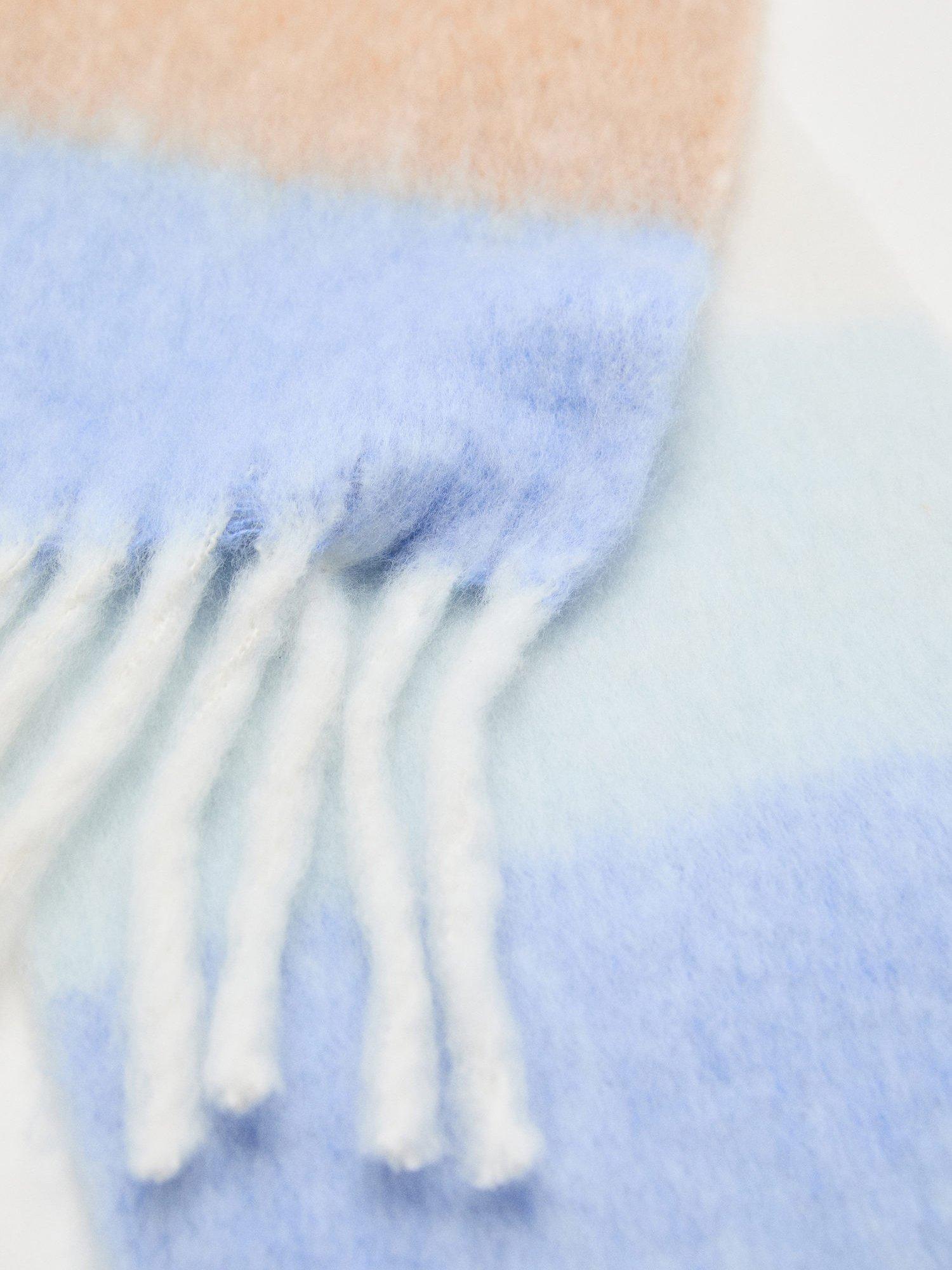 Product image 2 of 2, which shows Mango Kids' Knitted Striped Scarf, Light Pastel Blue