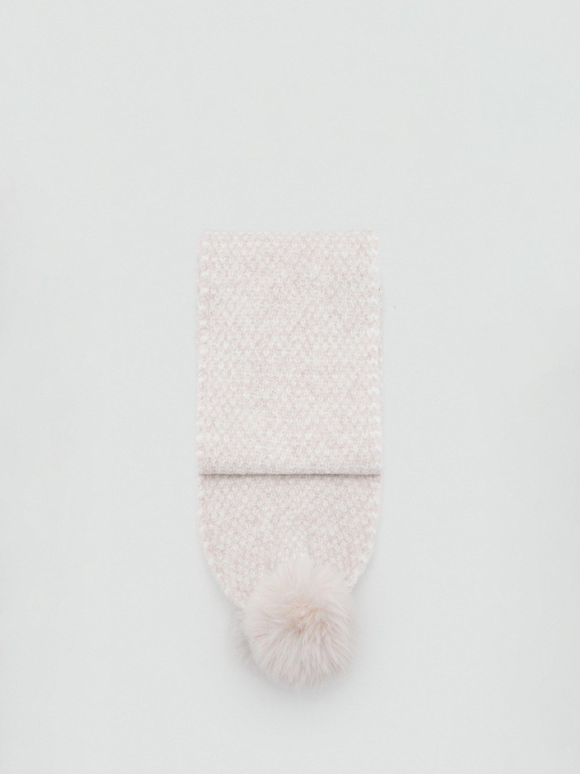 Product image 1 of 2, which shows Mango Kids' Oslops Knitted Scarf, Light Pastel Brown