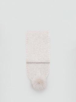 Mango Kids' Oslops Knitted Scarf, Light Pastel Brown, Light Pastel Brown