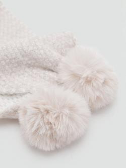 Mango Kids' Oslops Knitted Scarf, Light Pastel Brown - view 2, Light Pastel Brown