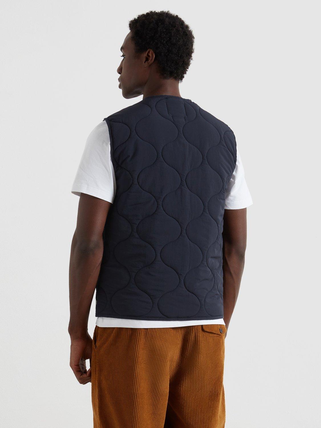 Product image 2 of 5, which shows Farah Zip Through Quilted Nylon Gilet, True Navy, S