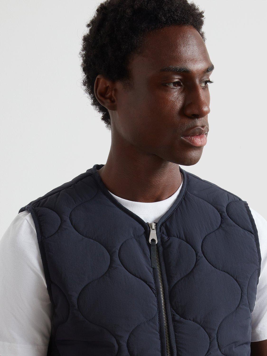 Product image 5 of 5, which shows Farah Zip Through Quilted Nylon Gilet, True Navy, S