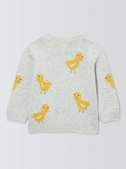 John Lewis Baby Cotton Easter Chick Jumper, Grey Marl - view 2, Grey Marl