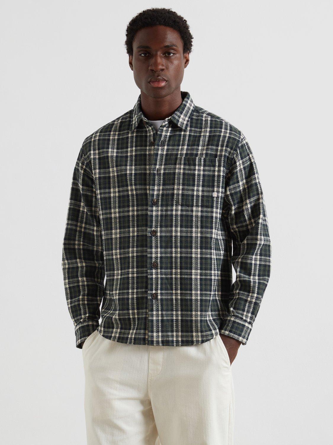 Product image 1 of 5, which shows Farah Check Cotton Shirt, Rosemary, S
