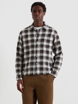 Farah Check Cotton Shirt, Brown/Multi, Brown/Multi